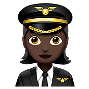 👩🏿‍✈️ Emoji Piloto De Avião Mulher: Pele Escura na Apple iOS 10.3.