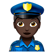 👮🏿‍♀️ Emoji Polizistin: dunkle Hautfarbe Apple iOS 10.3.