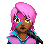 👩🏾‍🎤 Emoji Cantante Mujer: Tono De Piel Oscuro Medio en Apple iOS 10.3.