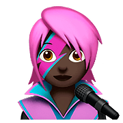 Emoji 👩🏿‍🎤 Cantante Donna: Carnagione Scura su Apple iOS 10.3.