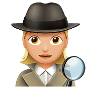 Emoji 🕵🏼‍♀️ Investigatrice: Carnagione Abbastanza Chiara su Apple iOS 10.3.