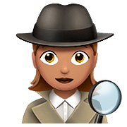 🕵🏽‍♀️ Emoji Detective Mujer: Tono De Piel Medio en Apple iOS 10.3.