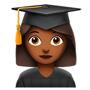 👩🏾‍🎓 Emoji Estudiante Mujer: Tono De Piel Oscuro Medio en Apple iOS 10.3.