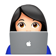 👩🏻‍💻 Emoji Tecnóloga: Tono De Piel Claro en Apple iOS 10.3.