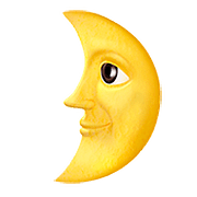 Emoji 🌛 Faccina Primo Quarto Di Luna su Apple iOS 10.3.