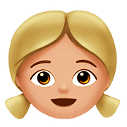Emoji 👧🏼 Bambina: Carnagione Abbastanza Chiara su Apple iOS 10.3.