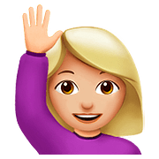🙋🏼 Emoji Person mit erhobenem Arm: mittelhelle Hautfarbe Apple iOS 10.3.