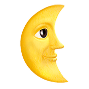 🌜 Emoji Luna De Cuarto Menguante Con Cara en Apple iOS 10.3.