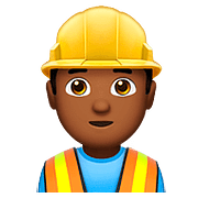 👷🏾‍♂️ Emoji Obrero Hombre: Tono De Piel Oscuro Medio en Apple iOS 10.3.