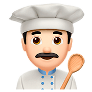 👨🏻‍🍳 Emoji Cozinheiro: Pele Clara na Apple iOS 10.3.
