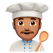 👨🏽‍🍳 Emoji Cozinheiro: Pele Morena na Apple iOS 10.3.
