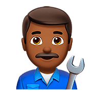 Émoji 👨🏾‍🔧 Mécanicien : Peau Mate sur Apple iOS 10.3.