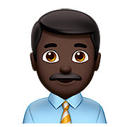 👨🏿‍💼 Emoji Funcionário De Escritório: Pele Escura na Apple iOS 10.3.