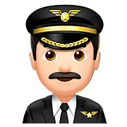 👨🏻‍✈️ Emoji Piloto De Avião Homem: Pele Clara na Apple iOS 10.3.