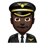 Emoji 👨🏿‍✈️ Pilota Uomo: Carnagione Scura su Apple iOS 10.3.