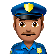 👮🏽‍♂️ Emoji Polizist: mittlere Hautfarbe Apple iOS 10.3.