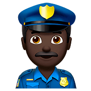 👮🏿‍♂️ Emoji Agente De Policía Hombre: Tono De Piel Oscuro en Apple iOS 10.3.