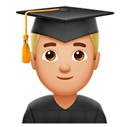 Emoji 👨🏼‍🎓 Studente: Carnagione Abbastanza Chiara su Apple iOS 10.3.