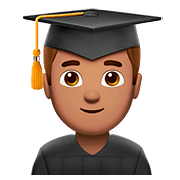 Emoji 👨🏽‍🎓 Studente: Carnagione Olivastra su Apple iOS 10.3.
