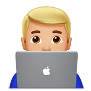 Emoji 👨🏼‍💻 Tecnologo: Carnagione Abbastanza Chiara su Apple iOS 10.3.