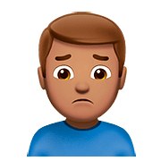 Emoji 🙍🏽‍♂️ Uomo Corrucciato: Carnagione Olivastra su Apple iOS 10.3.