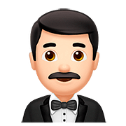 Emoji 🤵🏻 Persona In Smoking: Carnagione Chiara su Apple iOS 10.3.