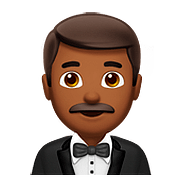 Emoji 🤵🏾 Persona In Smoking: Carnagione Abbastanza Scura su Apple iOS 10.3.