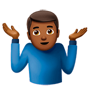 🤷🏾‍♂️ Emoji schulterzuckender Mann: mitteldunkle Hautfarbe Apple iOS 10.3.