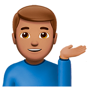 💁🏽‍♂️ Emoji Homem Com A Palma Virada Para Cima: Pele Morena na Apple iOS 10.3.