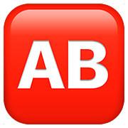 🆎 Emoji Großbuchstaben AB in rotem Quadrat Apple iOS 10.3.