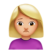 Émoji 🙍🏼 Personne Fronçant Les Sourcils : Peau Moyennement Claire sur Apple iOS 10.3.