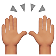 Emoji 🙌🏽 Mani Alzate: Carnagione Olivastra su Apple iOS 10.3.