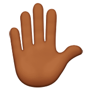 ✋🏾 Emoji erhobene Hand: mitteldunkle Hautfarbe Apple iOS 10.3.