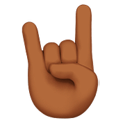 🤘🏾 Emoji Mano Haciendo El Signo De Cuernos: Tono De Piel Oscuro Medio en Apple iOS 10.3.