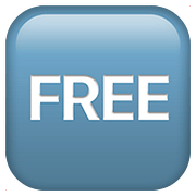🆓 Emoji Wort „Free“ in blauem Quadrat Apple iOS 10.3.