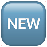 🆕 Emoji Wort „New“ in blauem Quadrat Apple iOS 10.3.