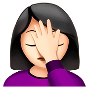 🤦🏻‍♀️ Emoji sich an den Kopf fassende Frau: helle Hautfarbe Apple iOS 10.3.