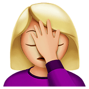 🤦🏼‍♀️ Emoji sich an den Kopf fassende Frau: mittelhelle Hautfarbe Apple iOS 10.3.