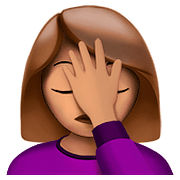 🤦🏽‍♀️ Emoji sich an den Kopf fassende Frau: mittlere Hautfarbe Apple iOS 10.3.