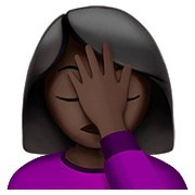 🤦🏿‍♀️ Emoji Mujer Con La Mano En La Frente: Tono De Piel Oscuro en Apple iOS 10.3.
