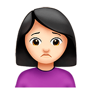 Emoji 🙍🏻‍♀️ Donna Corrucciata: Carnagione Chiara su Apple iOS 10.3.