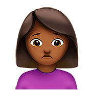 🙍🏾‍♀️ Emoji missmutige Frau: mitteldunkle Hautfarbe Apple iOS 10.3.
