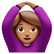 🙆🏽‍♀️ Emoji Frau mit Händen auf dem Kopf: mittlere Hautfarbe Apple iOS 10.3.