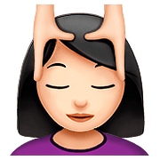💆🏻‍♀️ Emoji Frau, die eine Kopfmassage bekommt: helle Hautfarbe Apple iOS 10.3.
