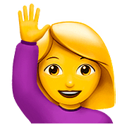 🙋‍♀️ Emoji Frau mit erhobenem Arm Apple iOS 10.3.