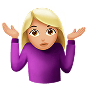 🤷🏼‍♀️ Emoji schulterzuckende Frau: mittelhelle Hautfarbe Apple iOS 10.3.