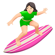 🏄🏻‍♀️ Emoji Mujer Haciendo Surf: Tono De Piel Claro en Apple iOS 10.3.