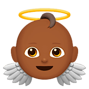 👼🏾 Emoji Bebê Anjo: Pele Morena Escura na Apple iOS 11.2.