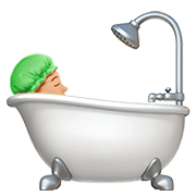 Émoji 🛀🏼 Personne Prenant Un Bain : Peau Moyennement Claire sur Apple iOS 11.2.