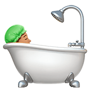 Emoji 🛀🏽 Persona Che Fa Il Bagno: Carnagione Olivastra su Apple iOS 11.2.